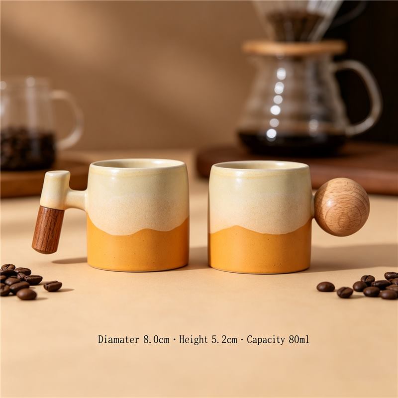 80ml Ceramic Espresso Cup (Wooden Handle) - product image 4