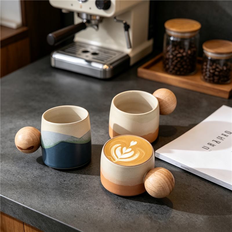 80ml Ceramic Espresso Cup (Wooden Handle) - product image 6