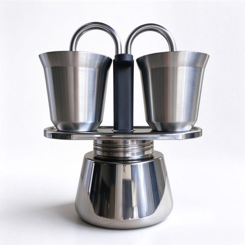 Double Spout Stainless Steel Moka Pot - wholesale coffee beans - Yinor Coffee